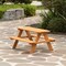 Gardenised Wooden Kids Outdoor Picnic Table for Garden and Backyard, Stained QI004477 - alternate 4